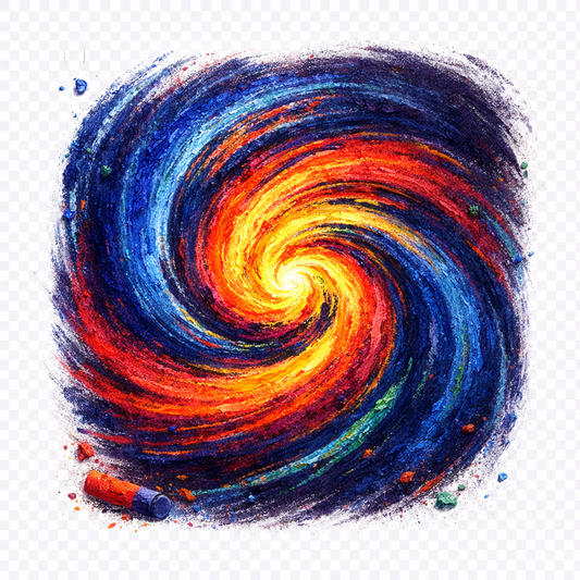 Abstract Art with Wax Crayons and Oil Pastels